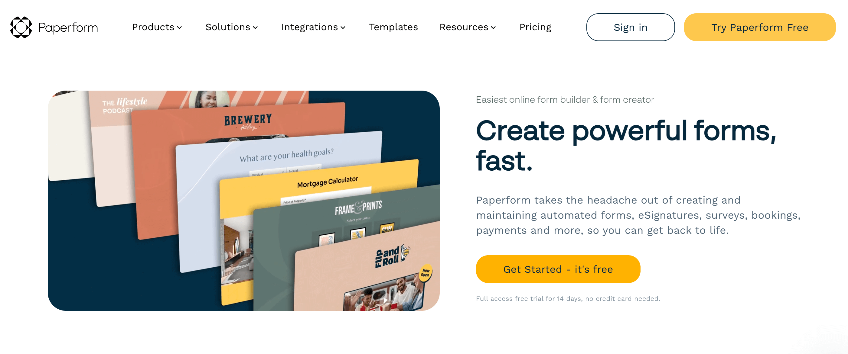 paperform homepage