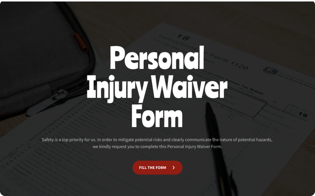Personal Injury Waiver Form Template