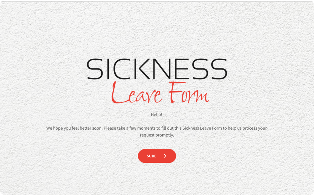Sickness Leave Form Template