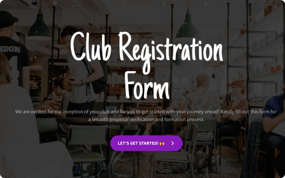 Club Registration Form Template