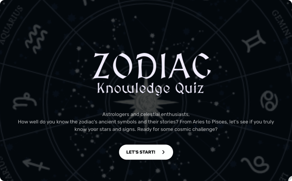 Zodiac Quiz Template