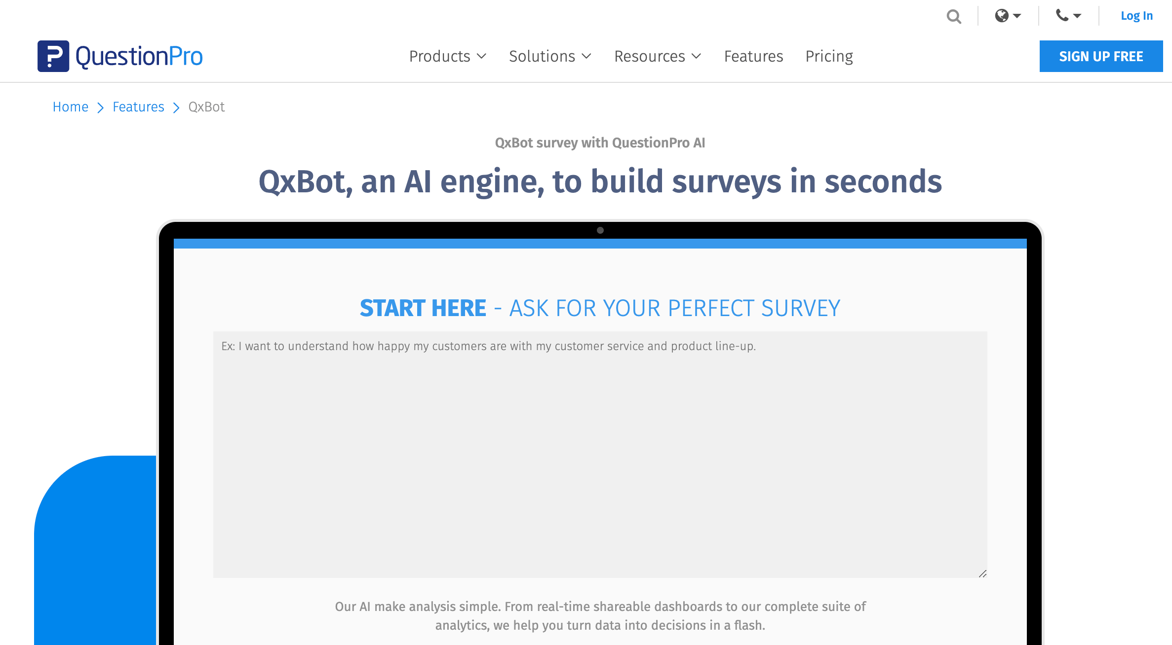 questionpro-qxbot-ai-survey-tool-featurepage