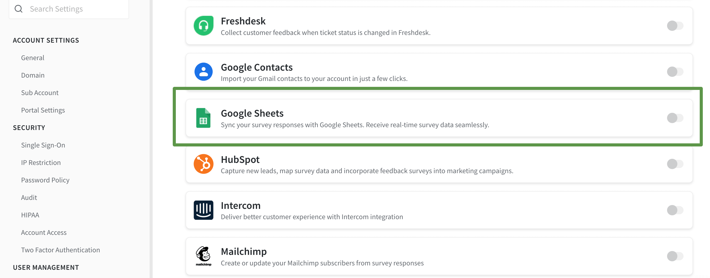 google-sheets-integration-surveysparrow