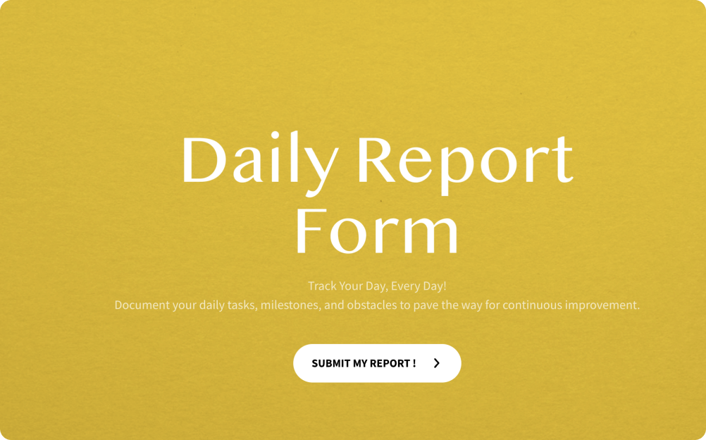 Daily Report Form Template