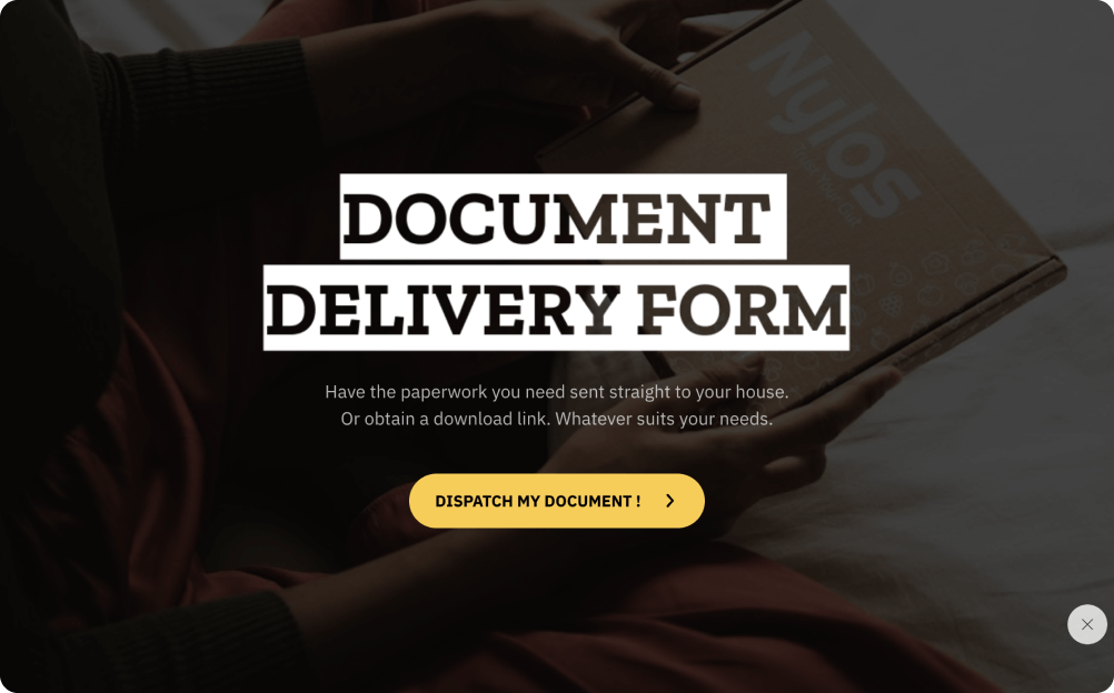 Document Delivery Form Template