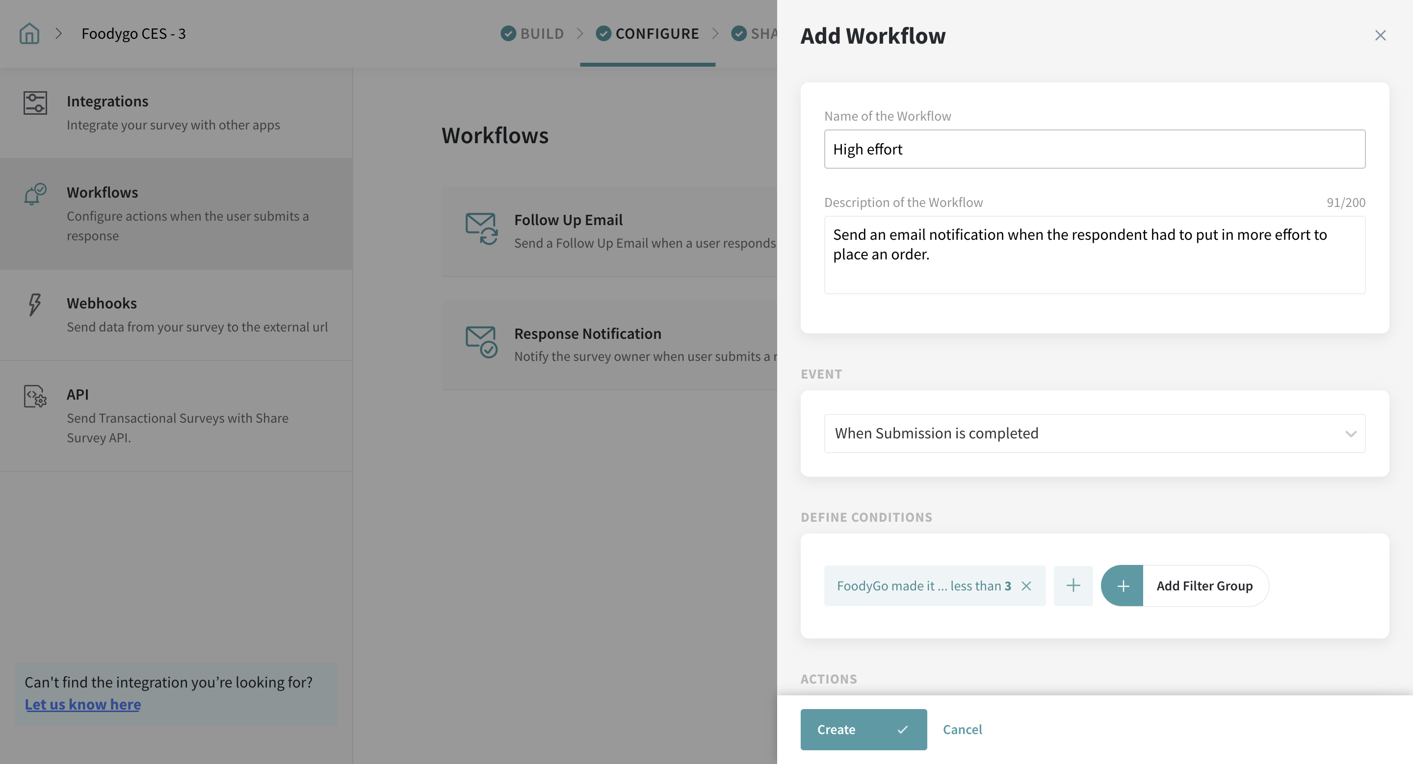 a representation of custom workflow in surveysparrow