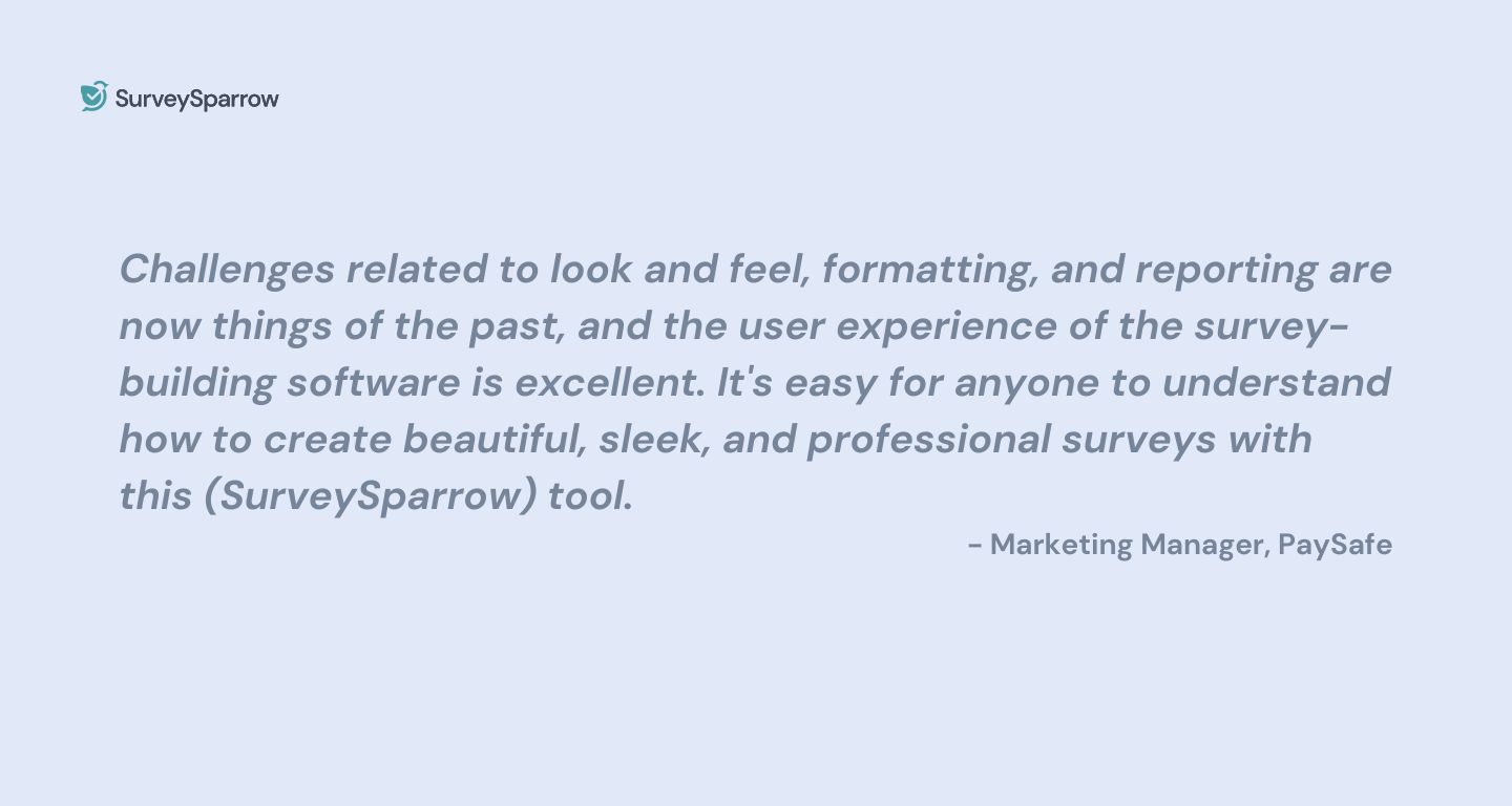 review of surveysparrow by paysafe