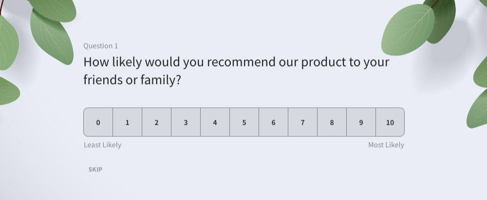 product nps survey question